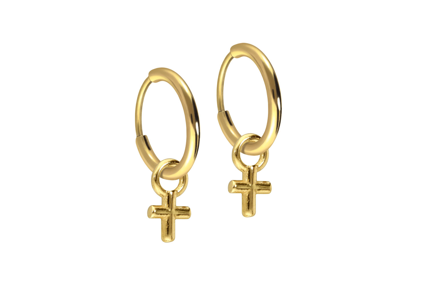 Titan Ohrclicker Creolen KREUZ von Piercingline